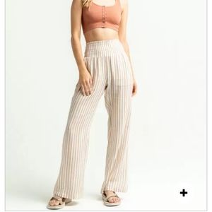 Billabong Cream Striped New Wave Beach Pants